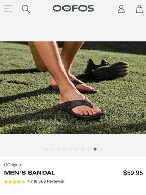 NEW Oofos OOriginal Recovery Flip Flop Sandals  Black Men Unisex